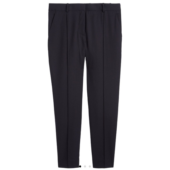 Everlane navy blue wool Italian go weave crop trouser pants 16 NWT - Picture 1 of 8